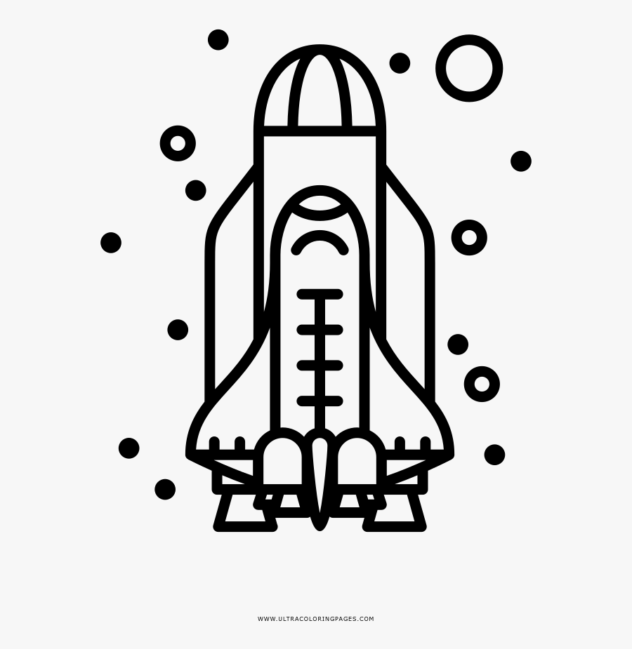 Space Shuttle Coloring Page - Coloring Book, Transparent Clipart