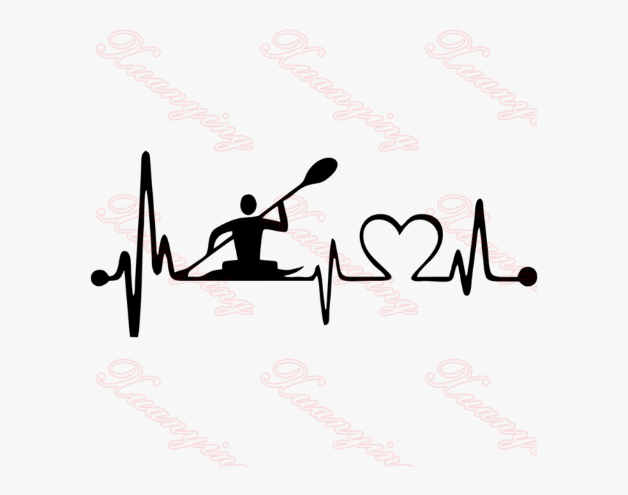 Personality Heartbeat Lifeline Kayak Fashion Creative - Autism Tattoo Black And White, Transparent Clipart