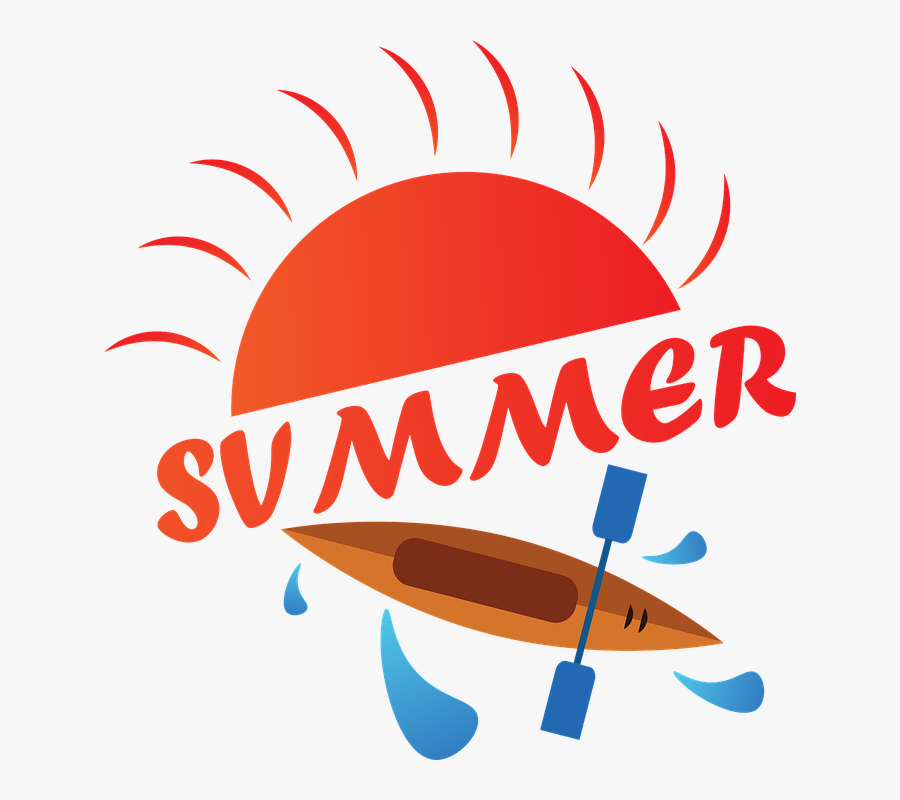 Orange Kayak, Illustration Of The Summer, Sun And Sea, Transparent Clipart