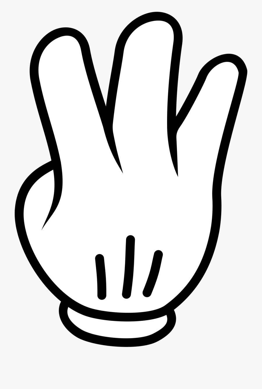 Hand Gesture Clipart Mickey Mouse - Mickey Mouse Hand Drawing, Transparent Clipart