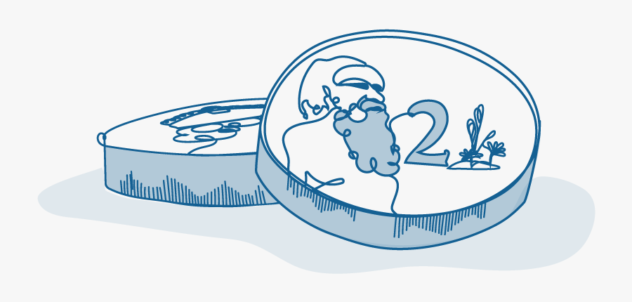 An Illustration Of One $2 Coin Balancing Against Another, Transparent Clipart