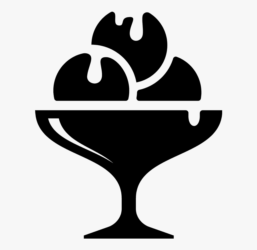Ice Cream Sundae Silhouette, Transparent Clipart