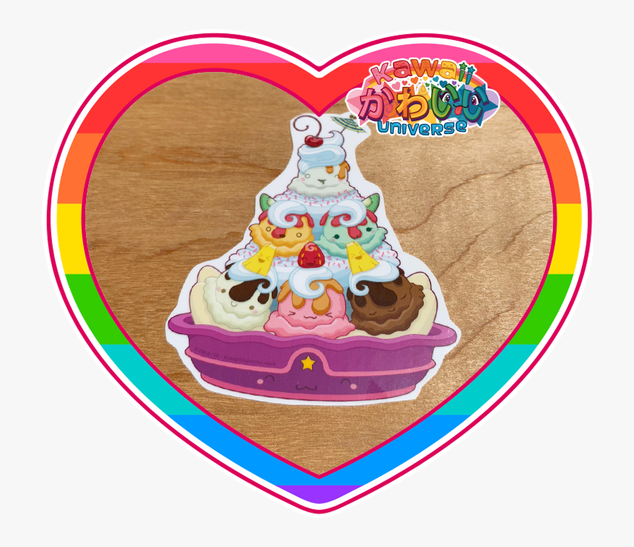 Kawaii Universe Cute Icecream Sundae Sticker Pic 01, Transparent Clipart