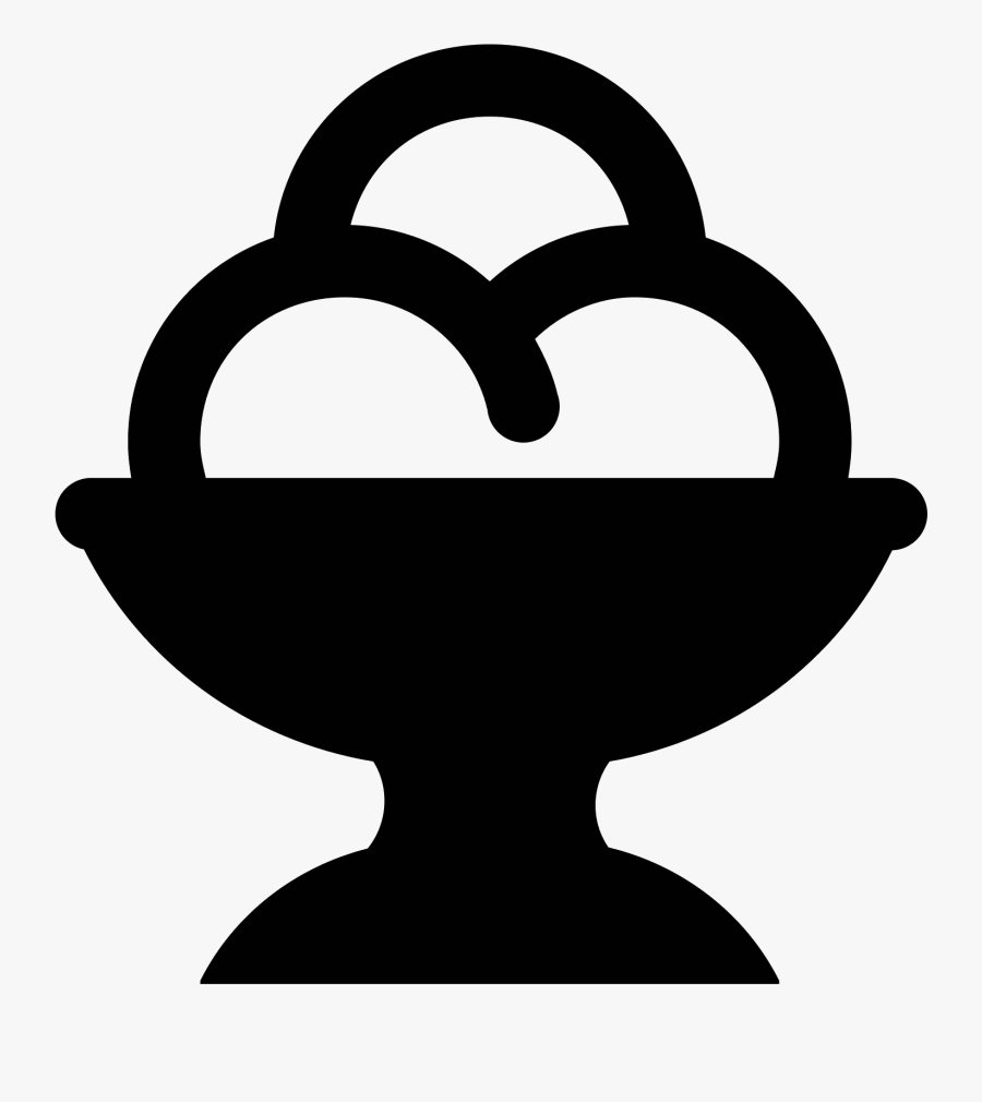 Ice Cream Cones Sundae Gelato Clip Art - Ice Cream Sign Black And White, Transparent Clipart