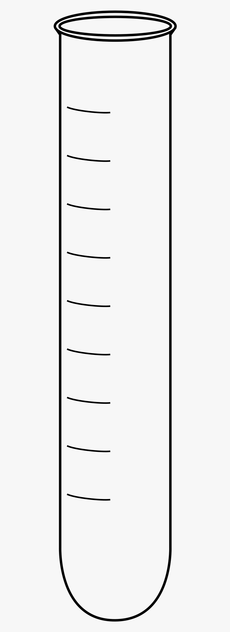 Reagenzglas Leer Skala Clipart - Black And White Empty Test Tube Clip Art, Transparent Clipart