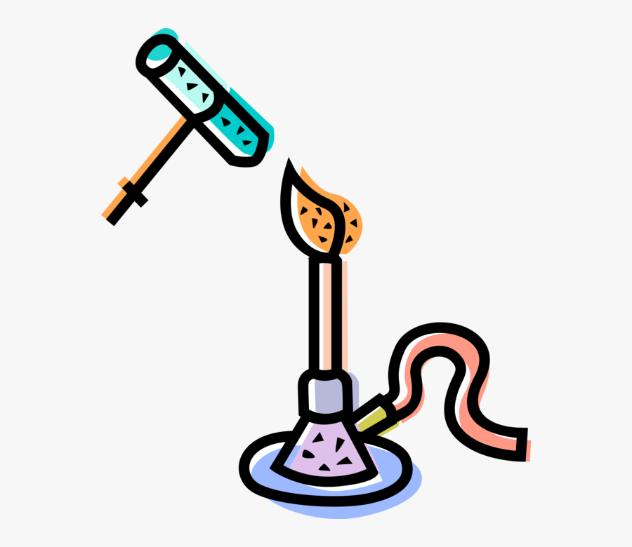 Vector Illustration Of Laboratory Chemistry Research - Bunsenbrenner Clipart, Transparent Clipart