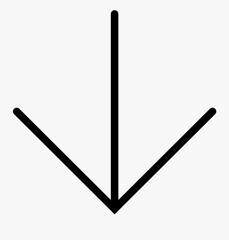 Thin Down Arrow, Transparent Clipart