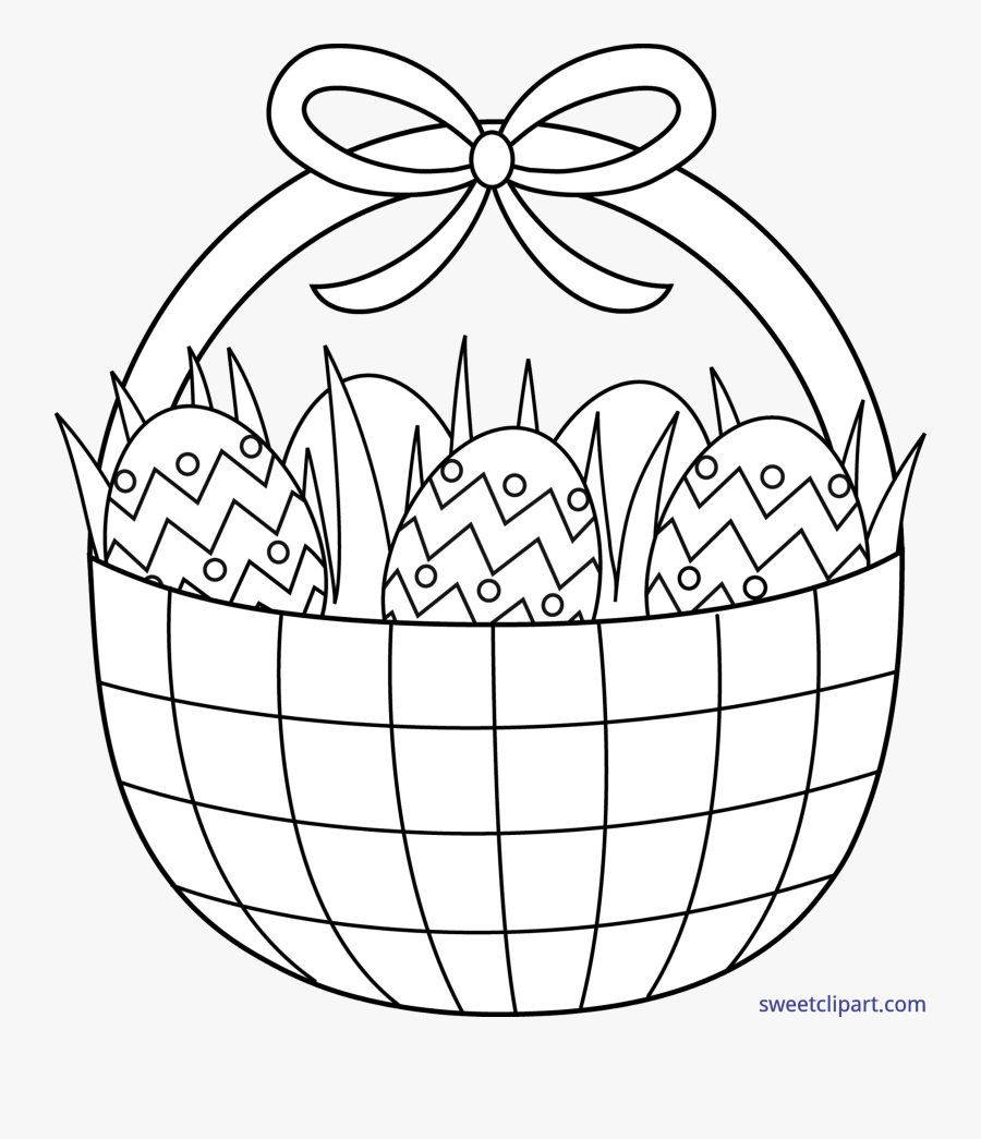 Easter Egg Baskets Colouring, Transparent Clipart