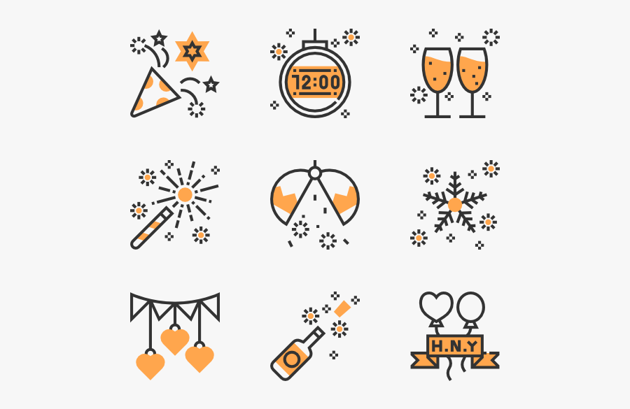 Clip Art Happy New Year Icon - New Year Vector Png, Transparent Clipart