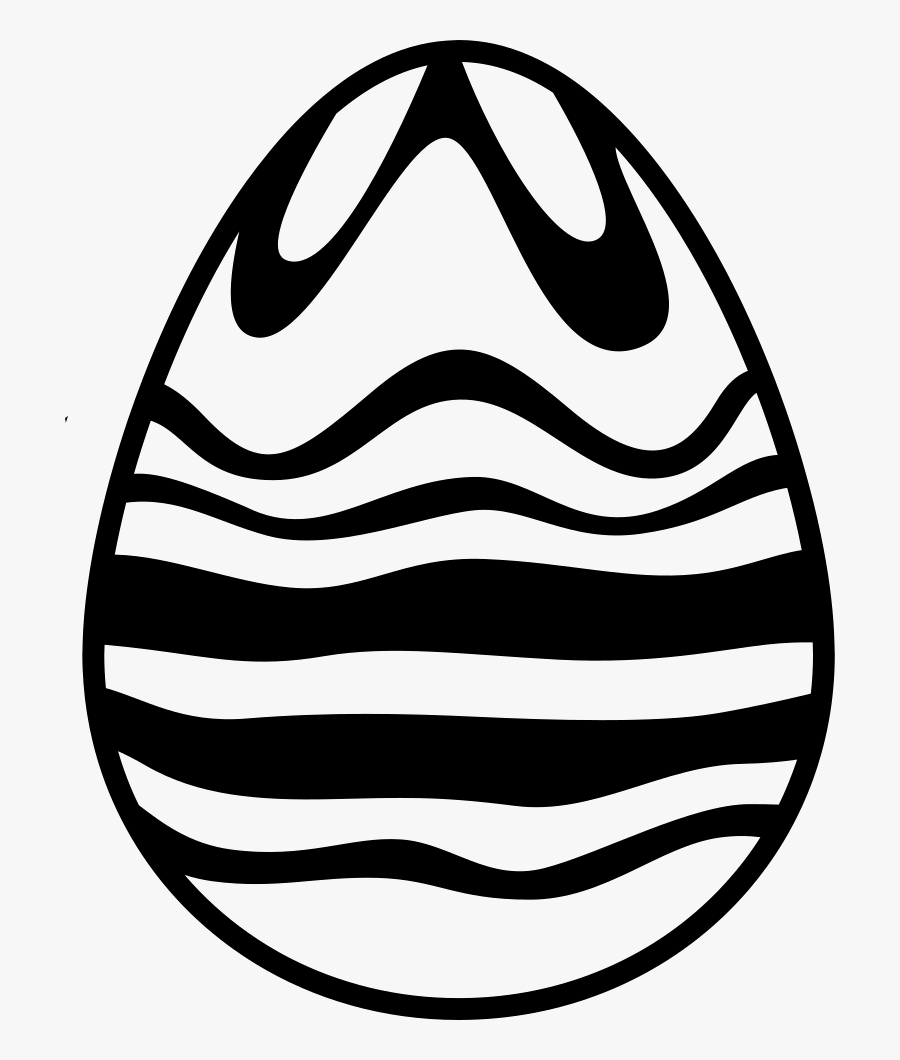 Easter Egg Of White And Black Chocolate Lines Design - Chocolate Egg Black And White, Transparent Clipart