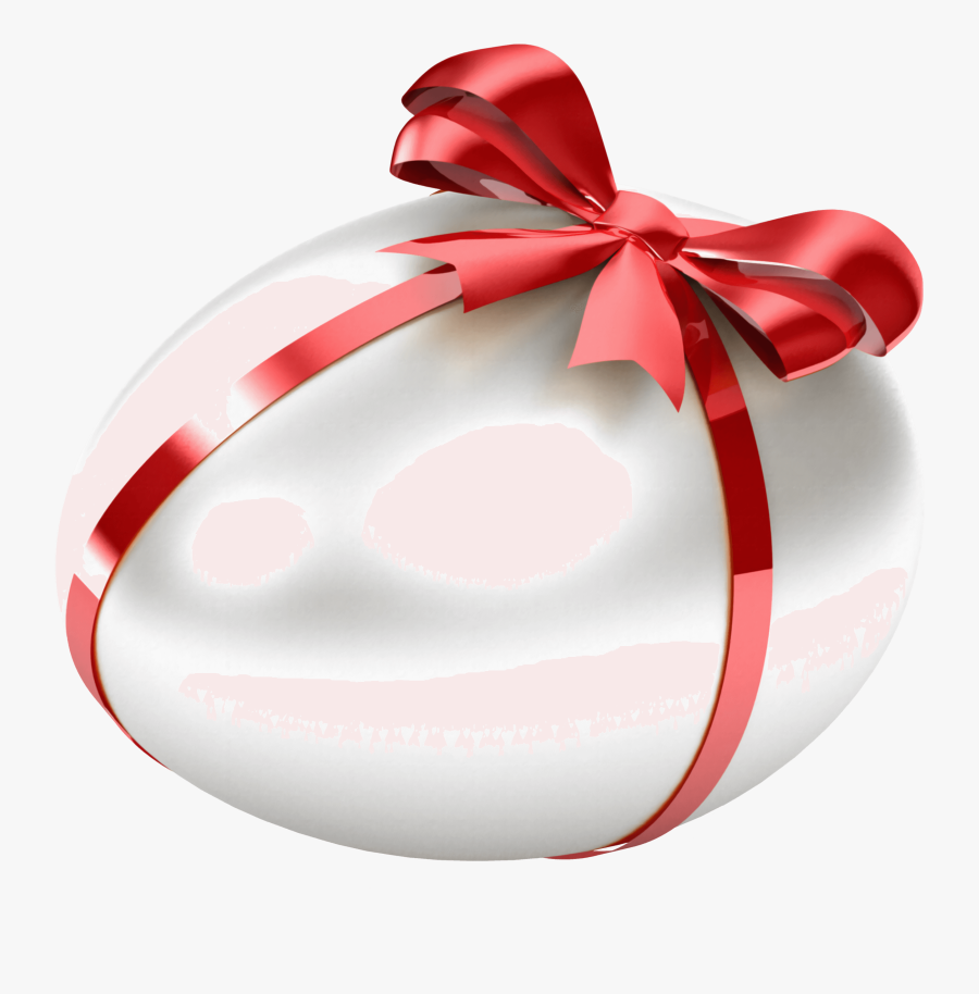 White Easter Egg With Red Bow Transparent Png Clipart - Easter Cards For Business, Transparent Clipart