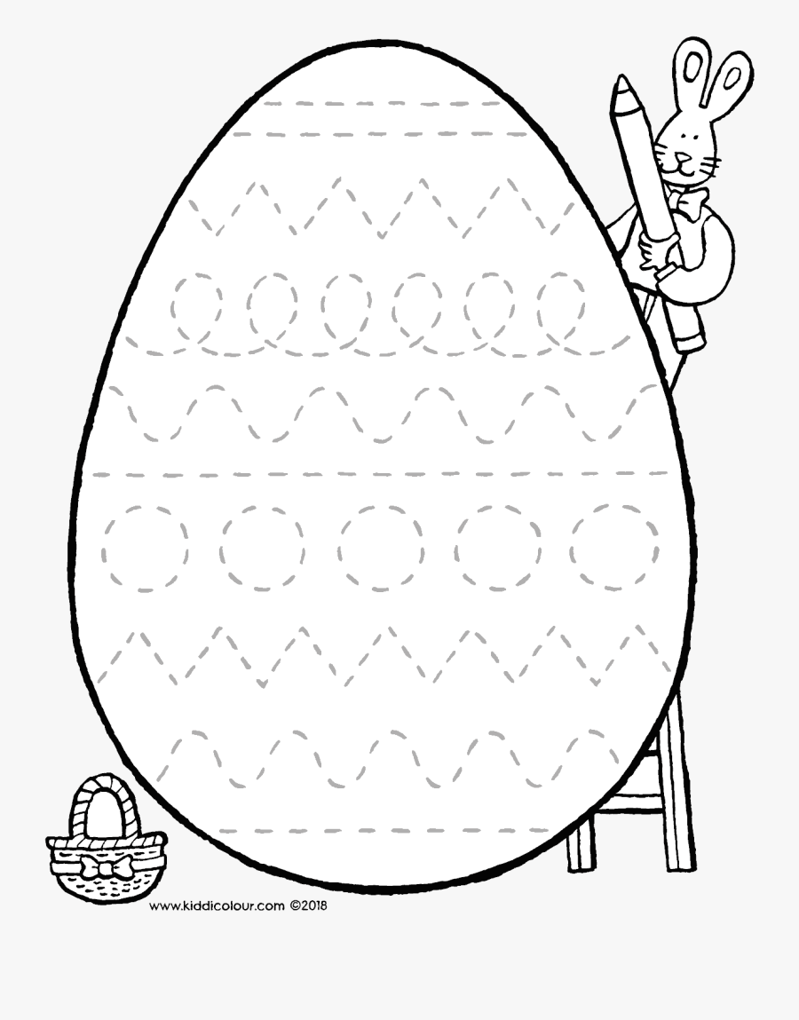 Giant Easter Eggs With Pencil Control Lines Colouring - Kleurplaat Paasei, Transparent Clipart