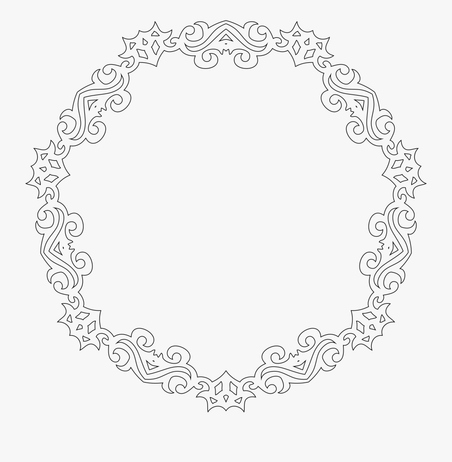 Decorative Line Art Frame 4 Clip Arts, Transparent Clipart