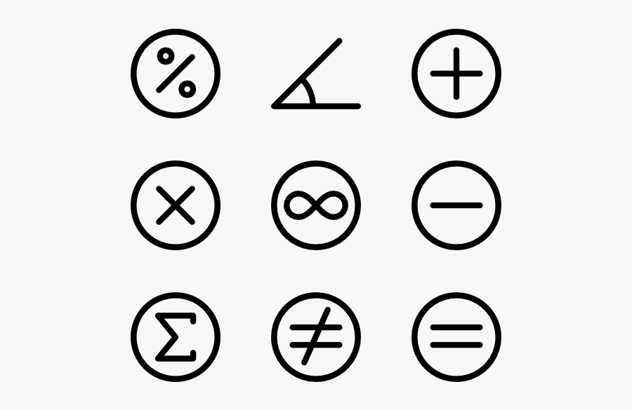 Clip Art Math Symbols Vector - Mathematic Icon, Transparent Clipart