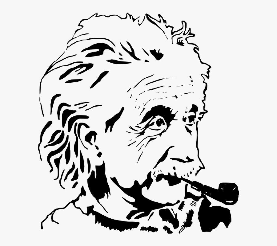 Albert Einstein Black And White Drawing, Transparent Clipart