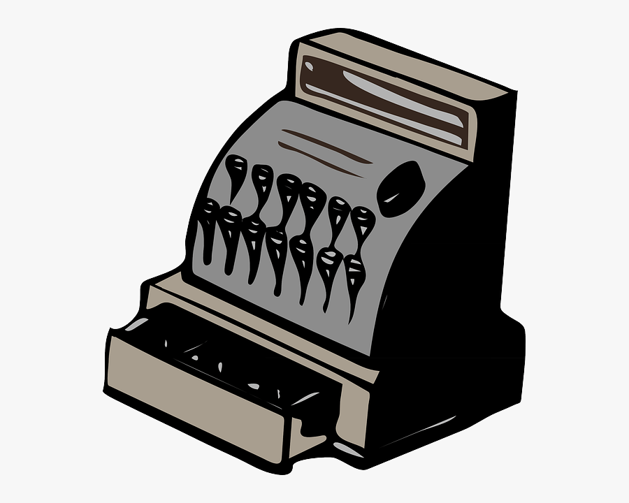 Cashier Drawer Svg Clip Arts - Old Cash Register Png, Transparent Clipart