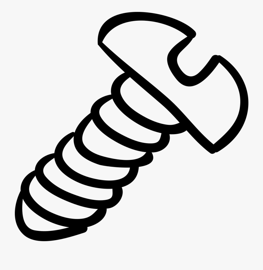 Screw Hand Drawn Tool - Drawn Picture Of A Screw, Transparent Clipart