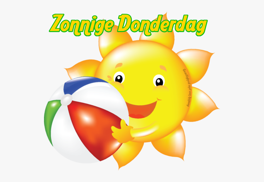 Donderdag Sun Clip Art, Summer Sun, Happy Summer, Smiley - Beach Ball And Sun, Transparent Clipart