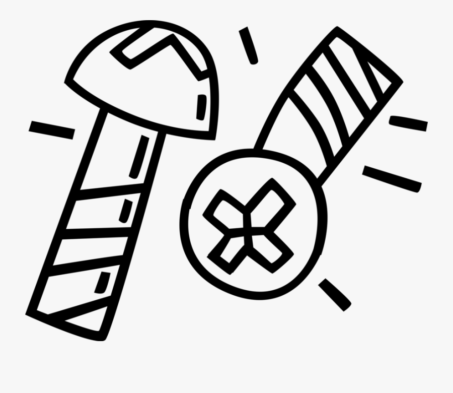 Vector Illustration Of Screw Threaded Fastener Used, Transparent Clipart