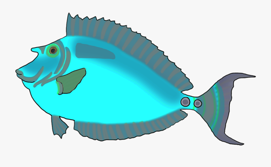 Colorful Blue Green Fish - Clip Art, Transparent Clipart