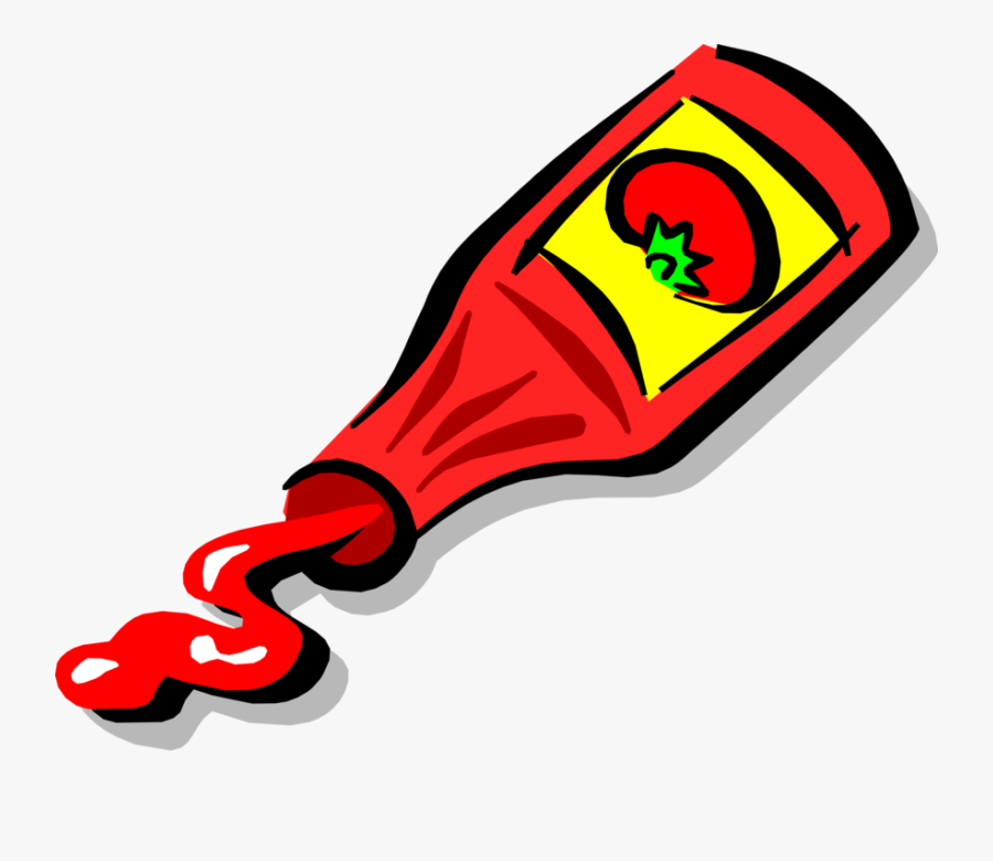 Vector Illustration Of Ketchup Bottle Condiment Of - Ketchup Clipart, Transparent Clipart