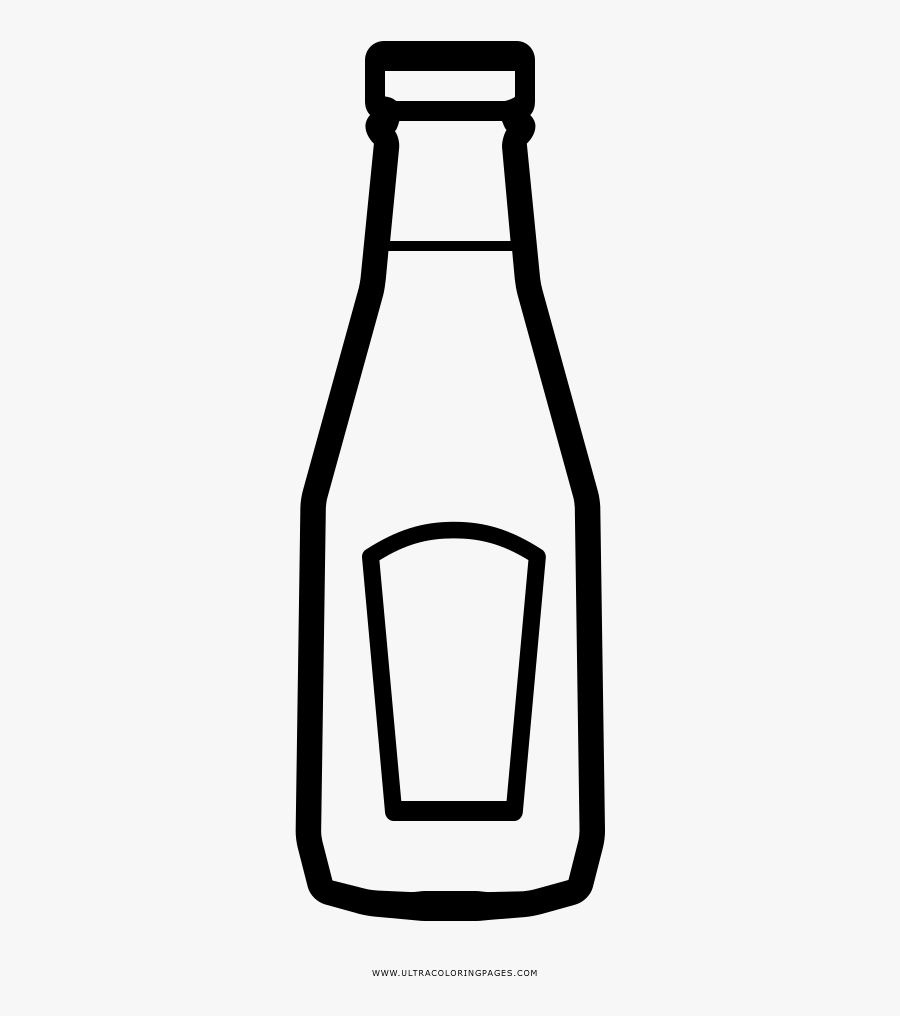 Ketchup Coloring Page - Glass Bottle, Transparent Clipart