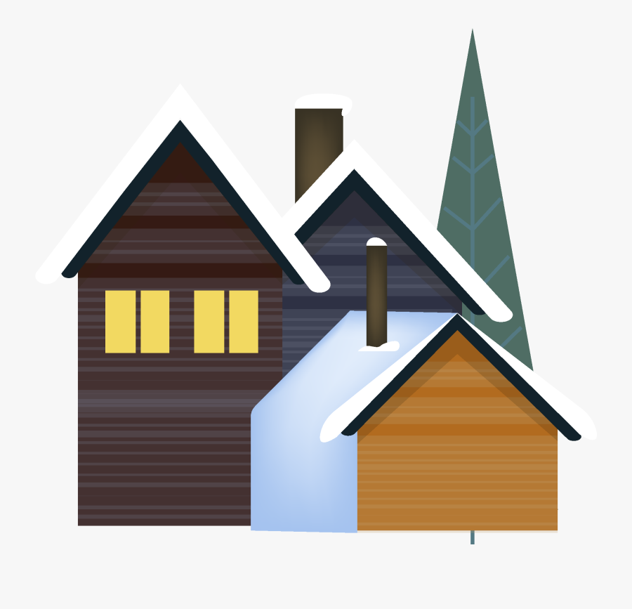 Vector Snow Snowing Reflection Png And Image - House, Transparent Clipart