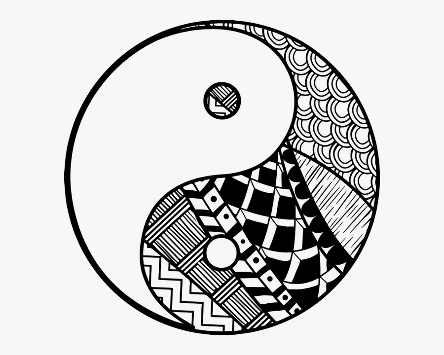 Yin And Yang As Reflection Of The Universe - Yin Yang Easy Drawing, Transparent Clipart