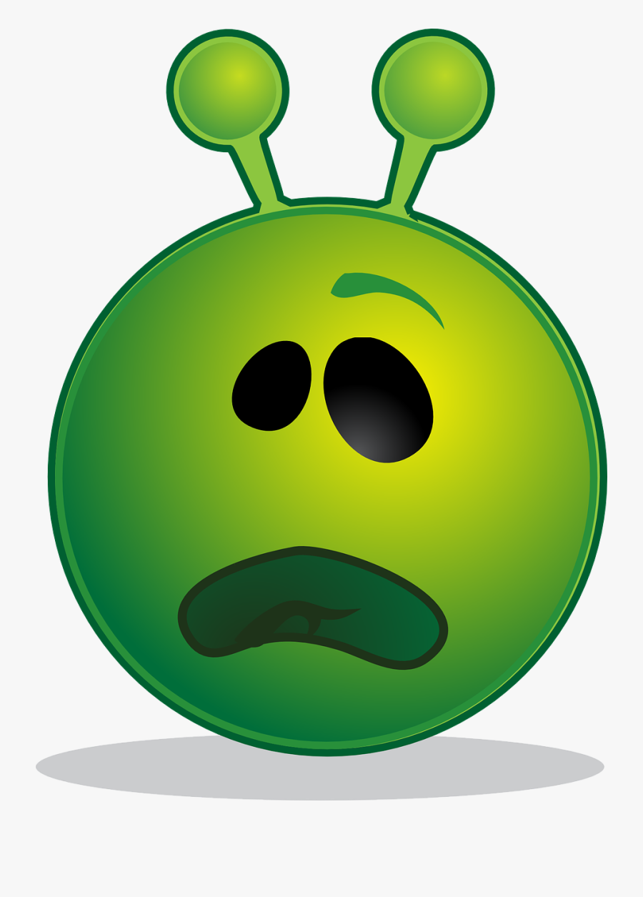Smiley Alien Sad, Transparent Clipart