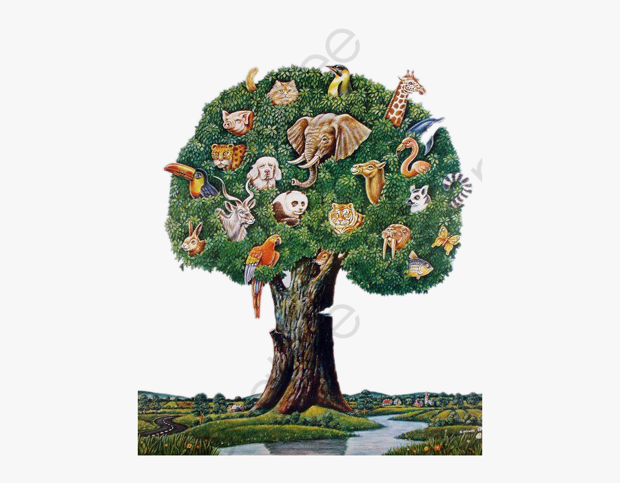Animal Family Tree - Surrealism Tree Png, Transparent Clipart