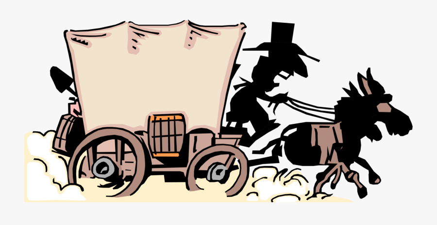 Vector Illustration Of Old West Chuck Wagon Covered - Covered Wagon Clipart Png, Transparent Clipart