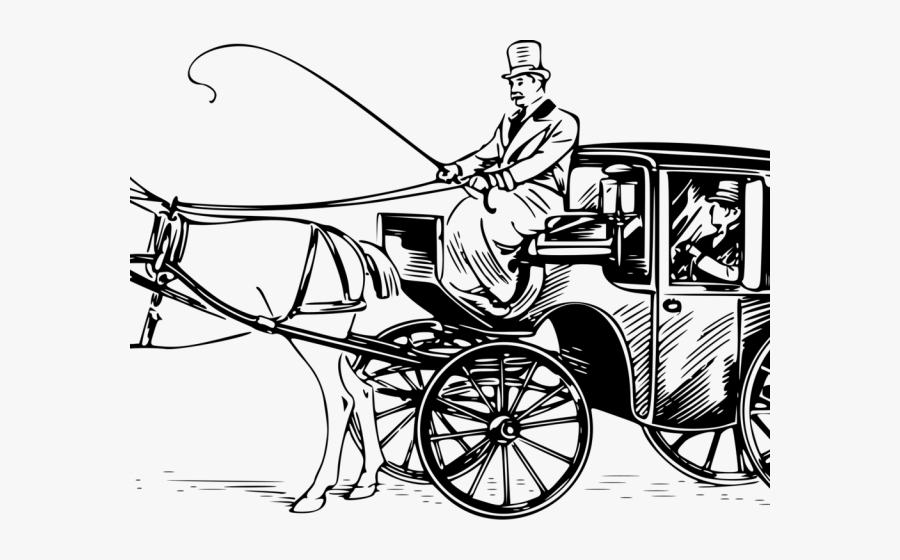 Transparent Wagon Clipart Black And White - Coach Horse, Transparent Clipart
