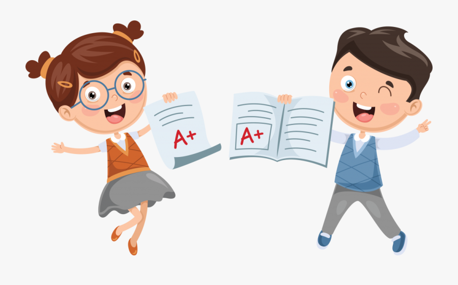 Illustration Of Kids With Results - Passing Exams, Transparent Clipart