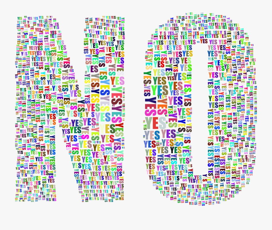 Yes No Typography, Transparent Clipart