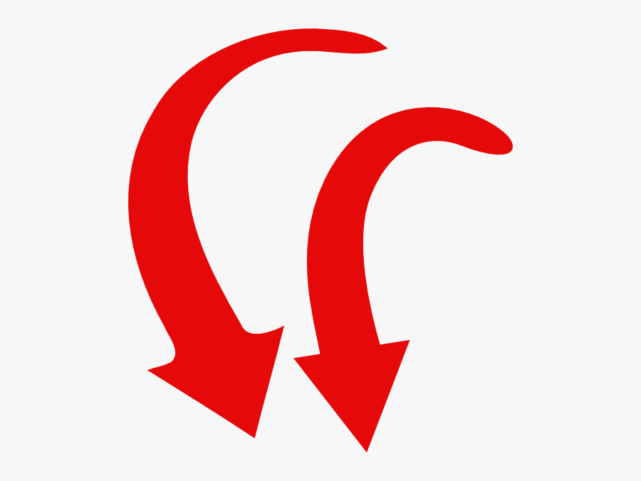 2 Red Arrow Curve Clip Art At Clker - Curved Red Arrow Vector, Transparent Clipart
