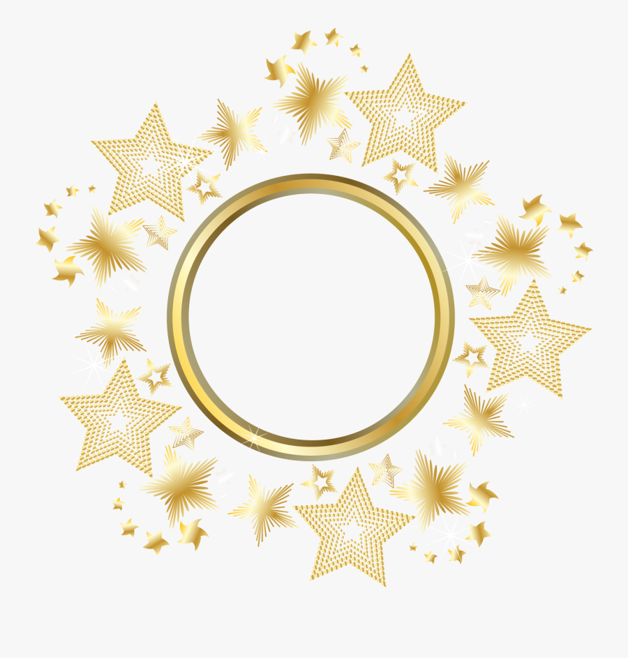 Circle Gold Star - Circle Frame Png Star, Transparent Clipart