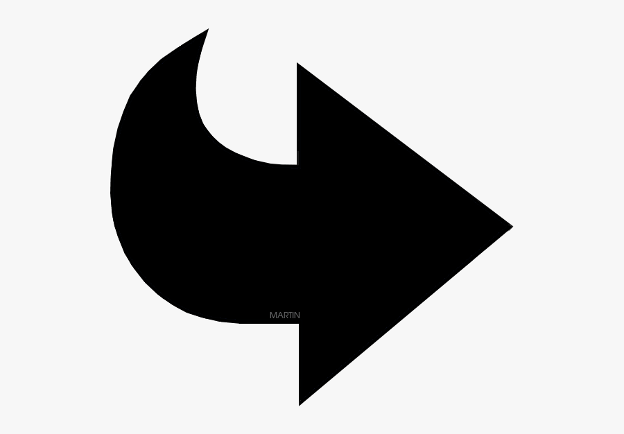 Black Arrow - Crescent, Transparent Clipart