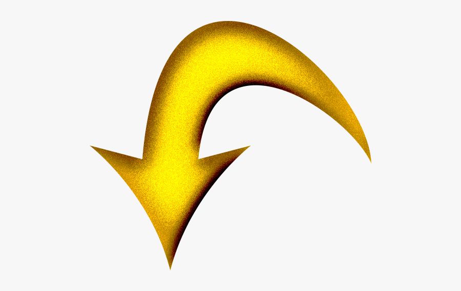 Yellow Arrow Curved Down - Transparent Yellow Arrows, Transparent Clipart