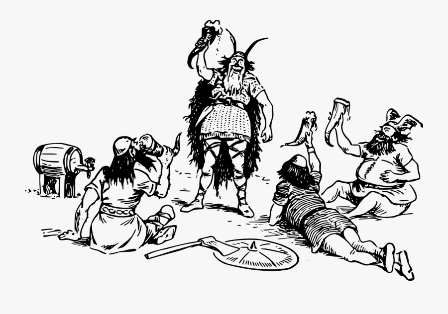 Drawn Viking Viking Art - Black And White Drawings Of Norse Vikings, Transparent Clipart