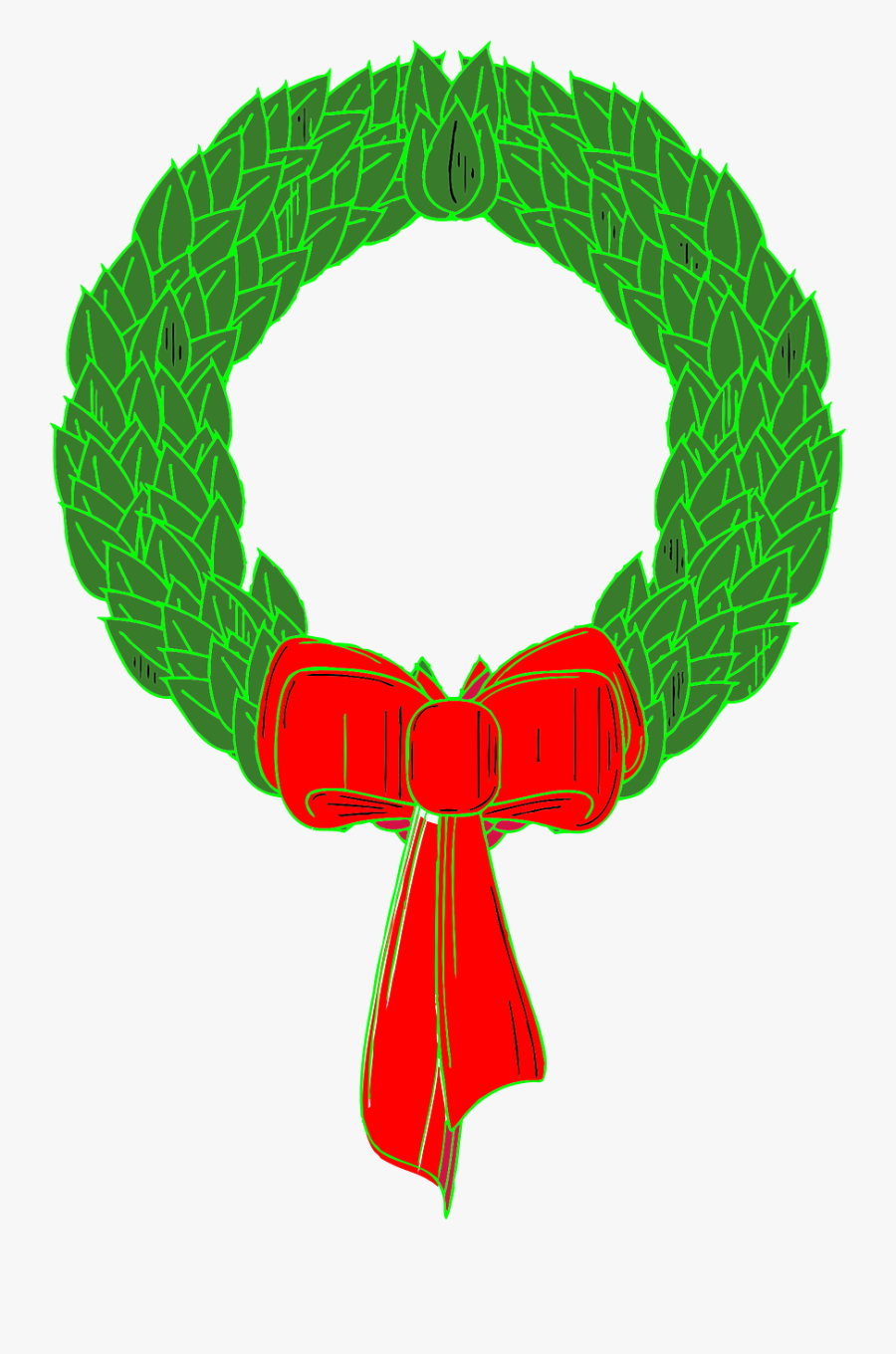 Wreath Chaplet Christmas Free Picture - Green Wreath Clip Art Free, Transparent Clipart