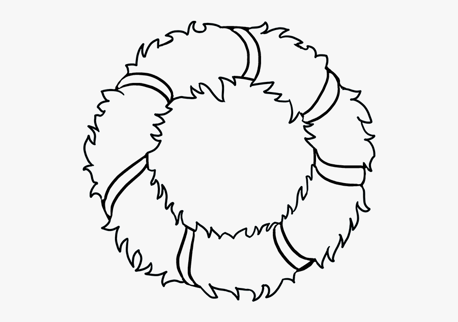 How To Draw Christmas Wreath - Christmas Wreath Drawings Png, Transparent Clipart