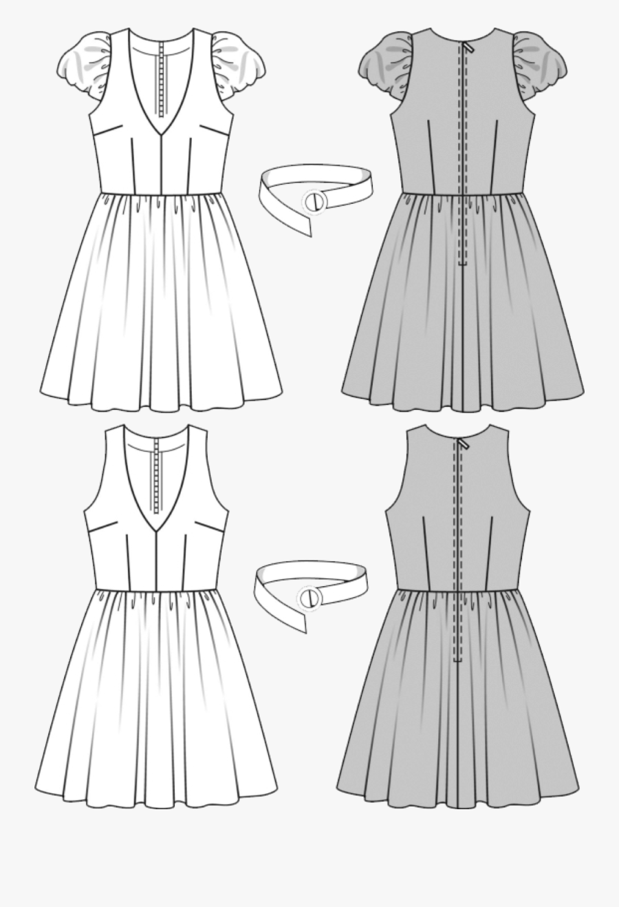 Clip Art 1950s Patterns - Burda Cartamodello Abito, Transparent Clipart