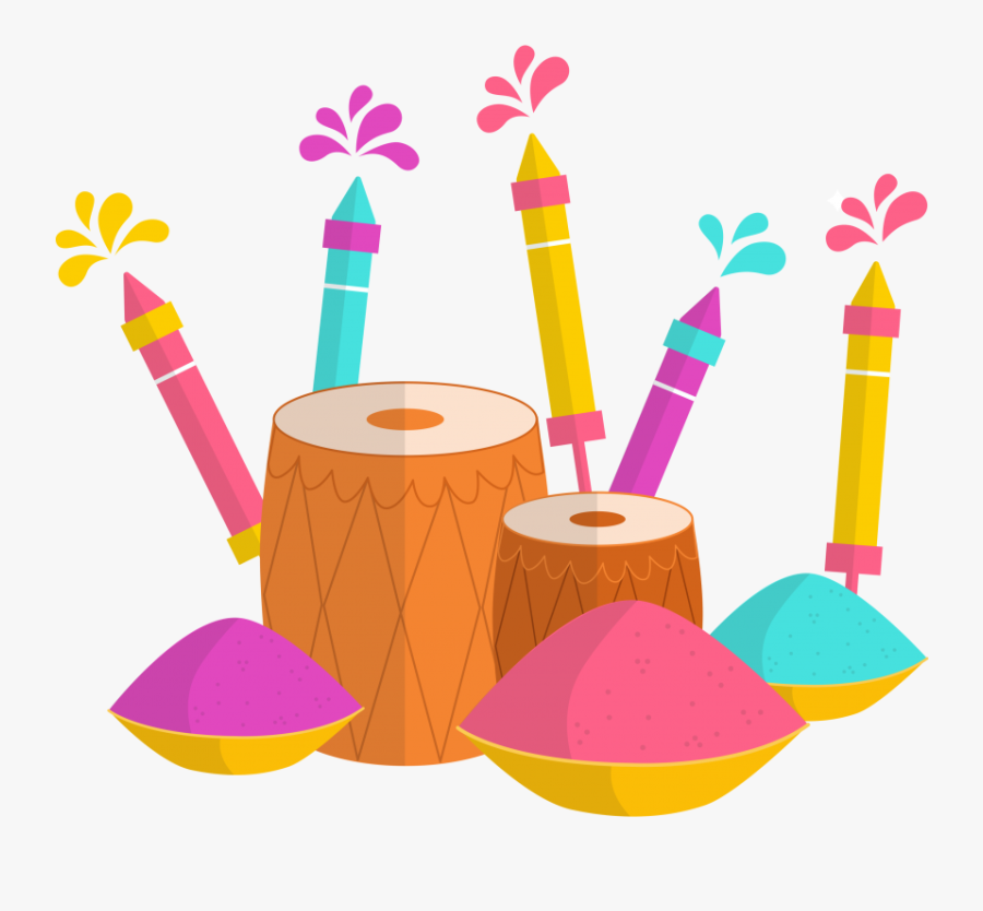 Flat Holi Festiva Png, Transparent Clipart