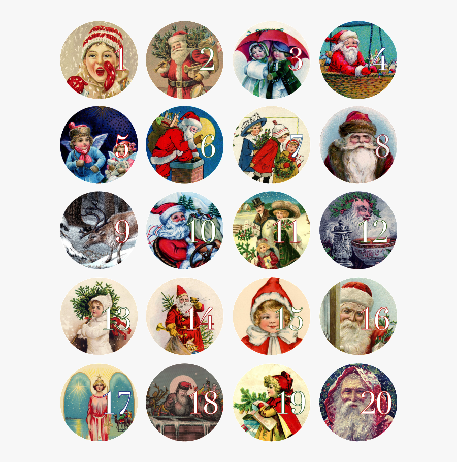 Vintage Advent Calendar Numbers , Free Transparent Clipart - ClipartKey