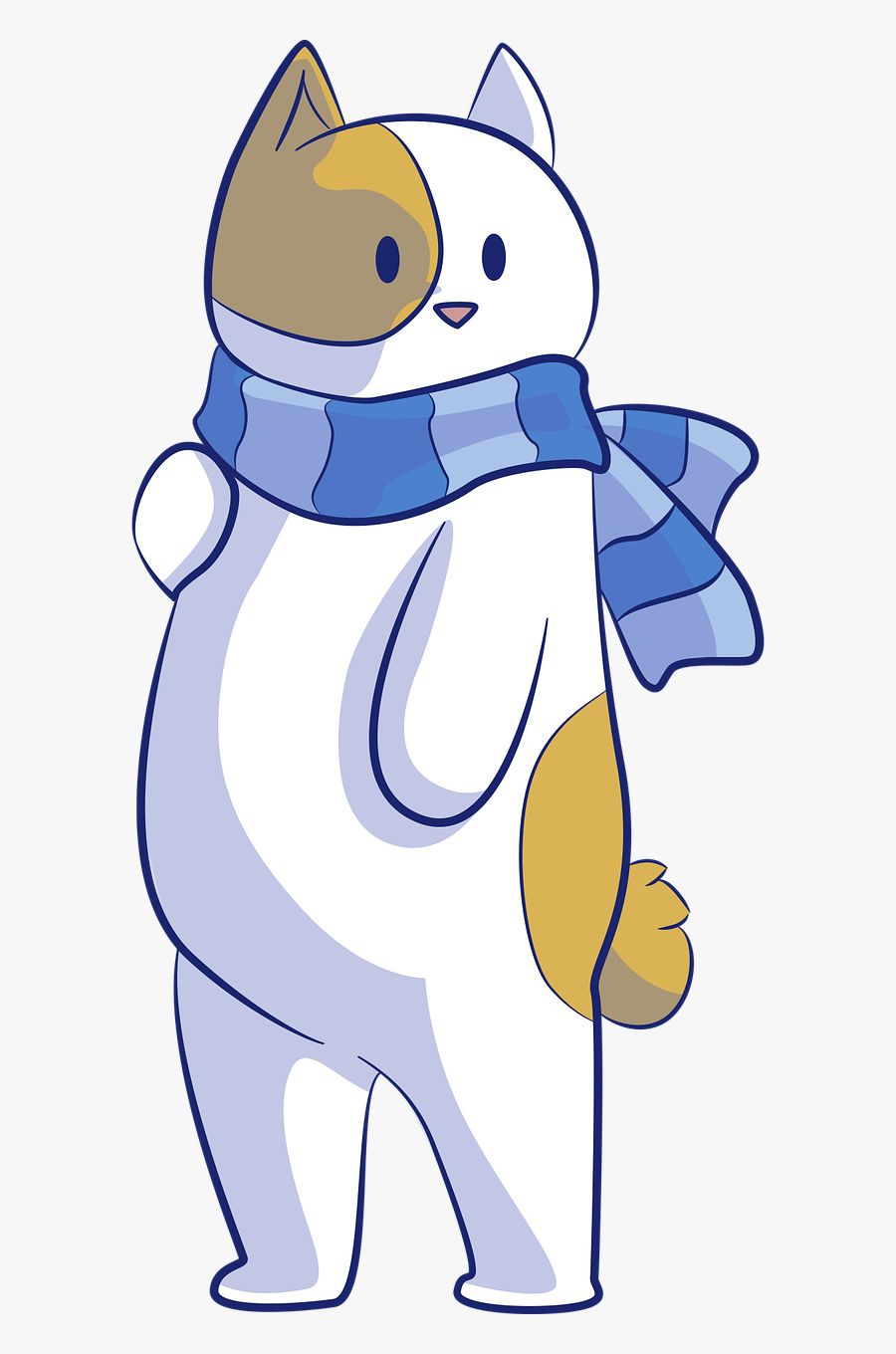 Winter Wear Warehouse - Cat With Scarf Clipart, Transparent Clipart