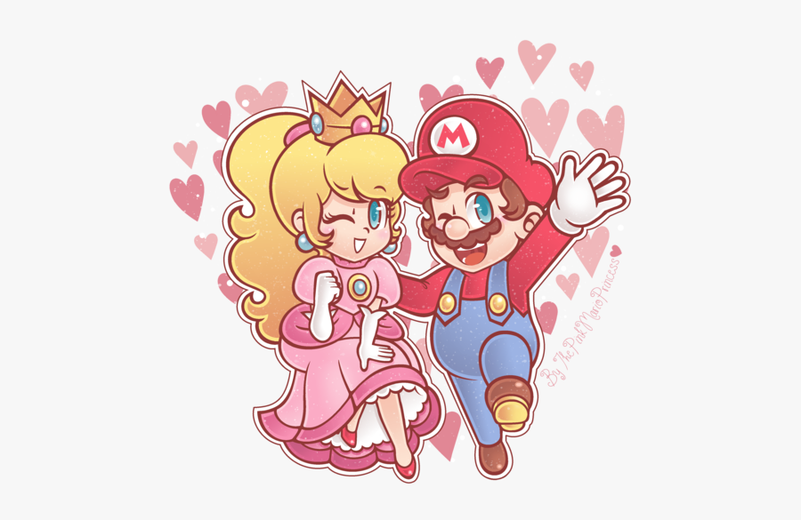 Super Mario Bros - Mario Bros And Princess Peach Love, Transparent Clipart