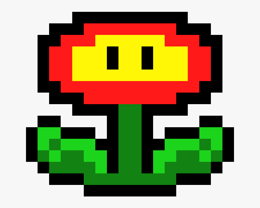 Super Mario Bros - Mario Fire Flower Pixel Art, Transparent Clipart