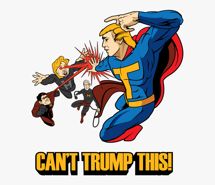 Cartoon Trump Superman, Transparent Clipart
