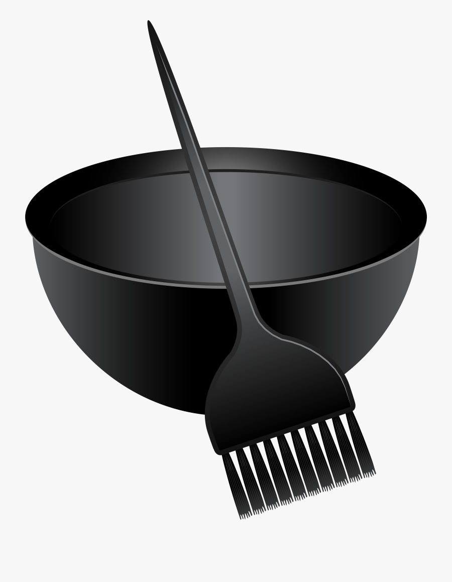 Hair Dye Brush And Mixing Bowl Png Clip Art Image Png, Transparent Clipart