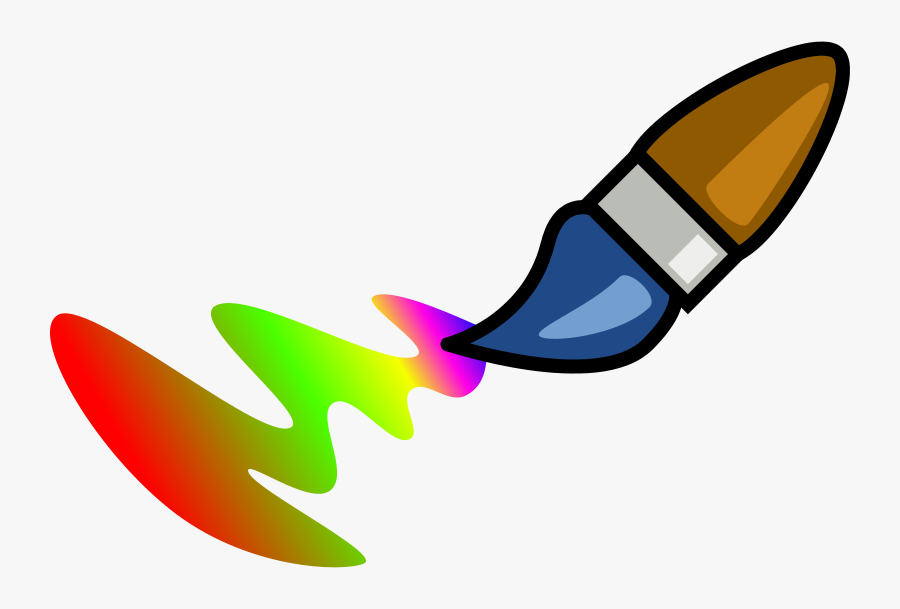 Free Vector Color Brush Cartoon Clip Art - Cartoon Paint Brush, Transparent Clipart